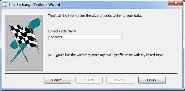 Microsoft Access Link to Microsoft Outlook Contacts Table