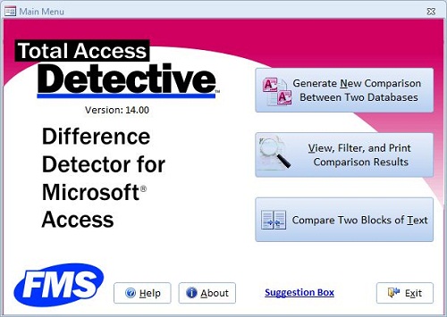 Microsoft Access Database Comparison Wizard