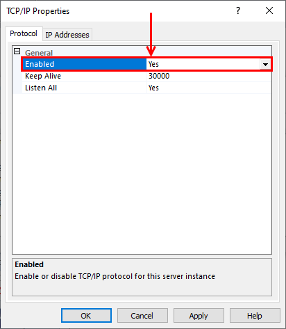 TCP/IP Enabled